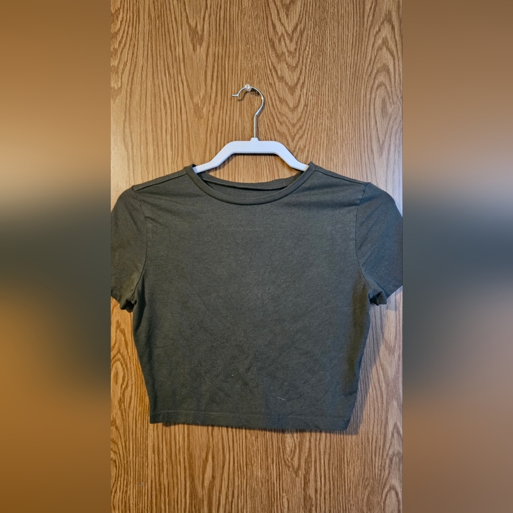 Olive Green Crop Top